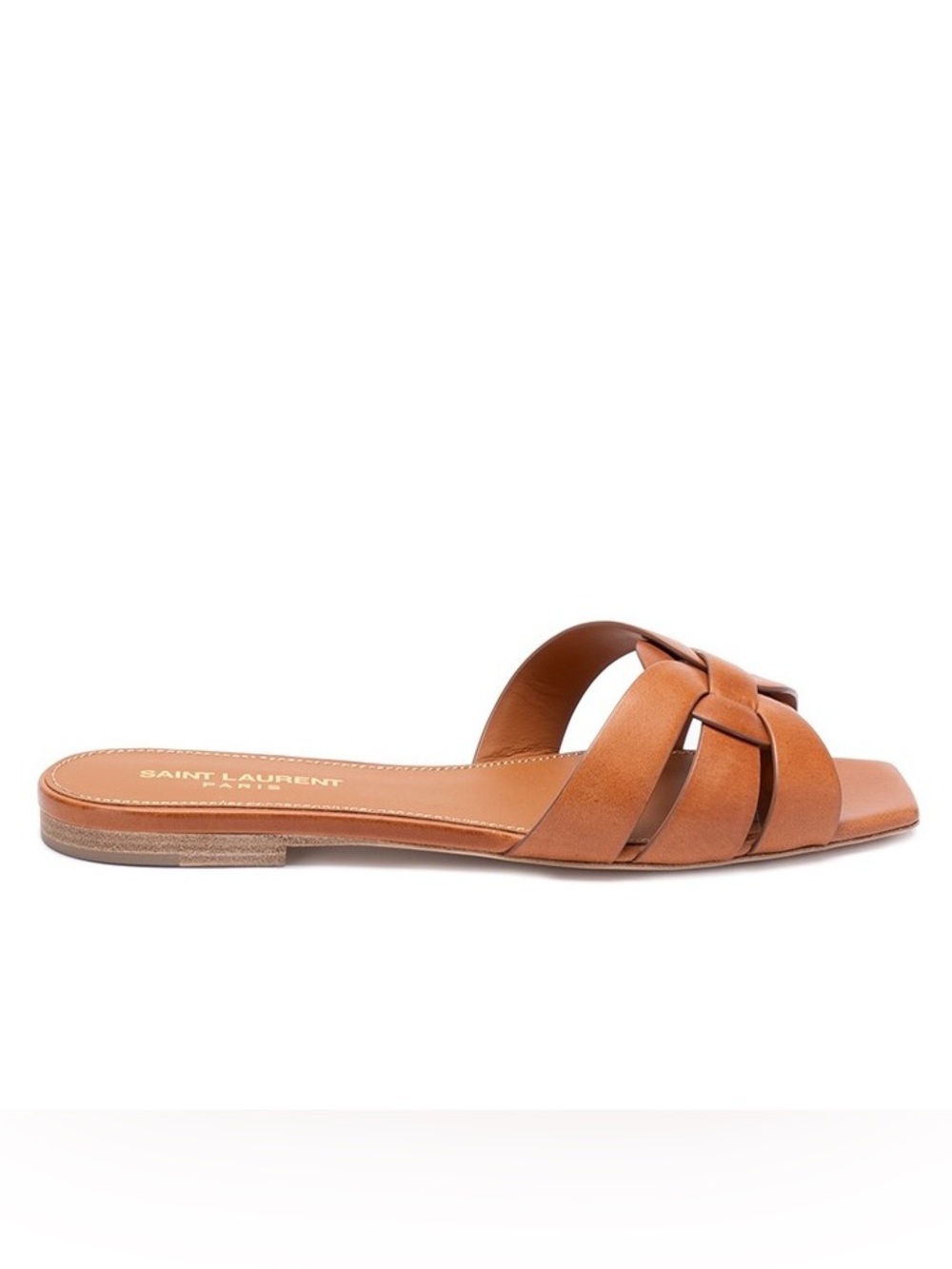 SAINT LAURENT Tribute leather slides sandals